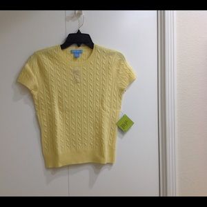 White + Warren Yellow Cashmere Sweater